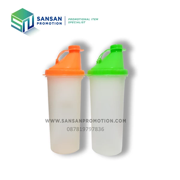 Botol Plastik Shaker Warna Hijau dan Oranye