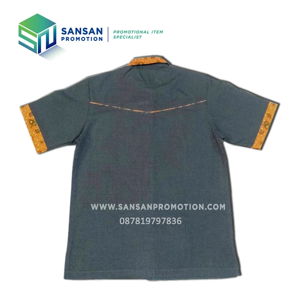 Short Sleeves Shirt with Batik Combination