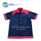 Short Sleeves Shirt with Blue and Red Combination 1